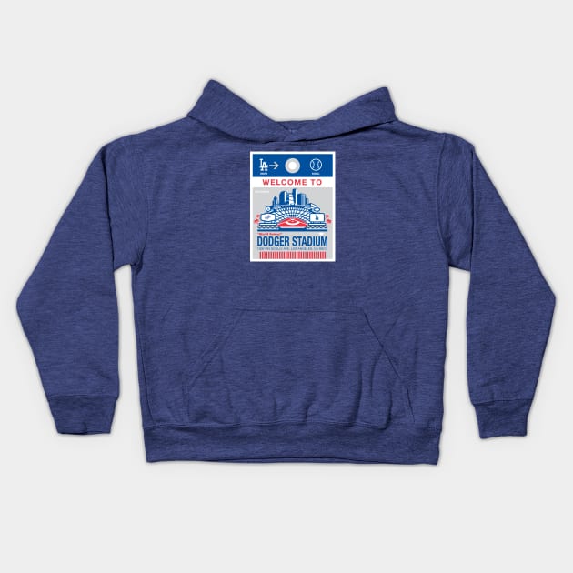 Dodger Stadium Baggage Tag Kids Hoodie by ElRyeShop